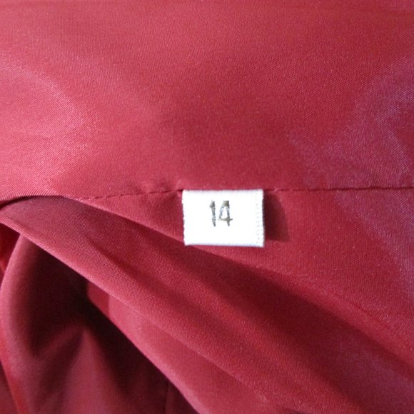 Elana By Tanner Plus Size Red Black Floral Jacquard Skirt Suit Size 14 Formal - Picture 13 of 16